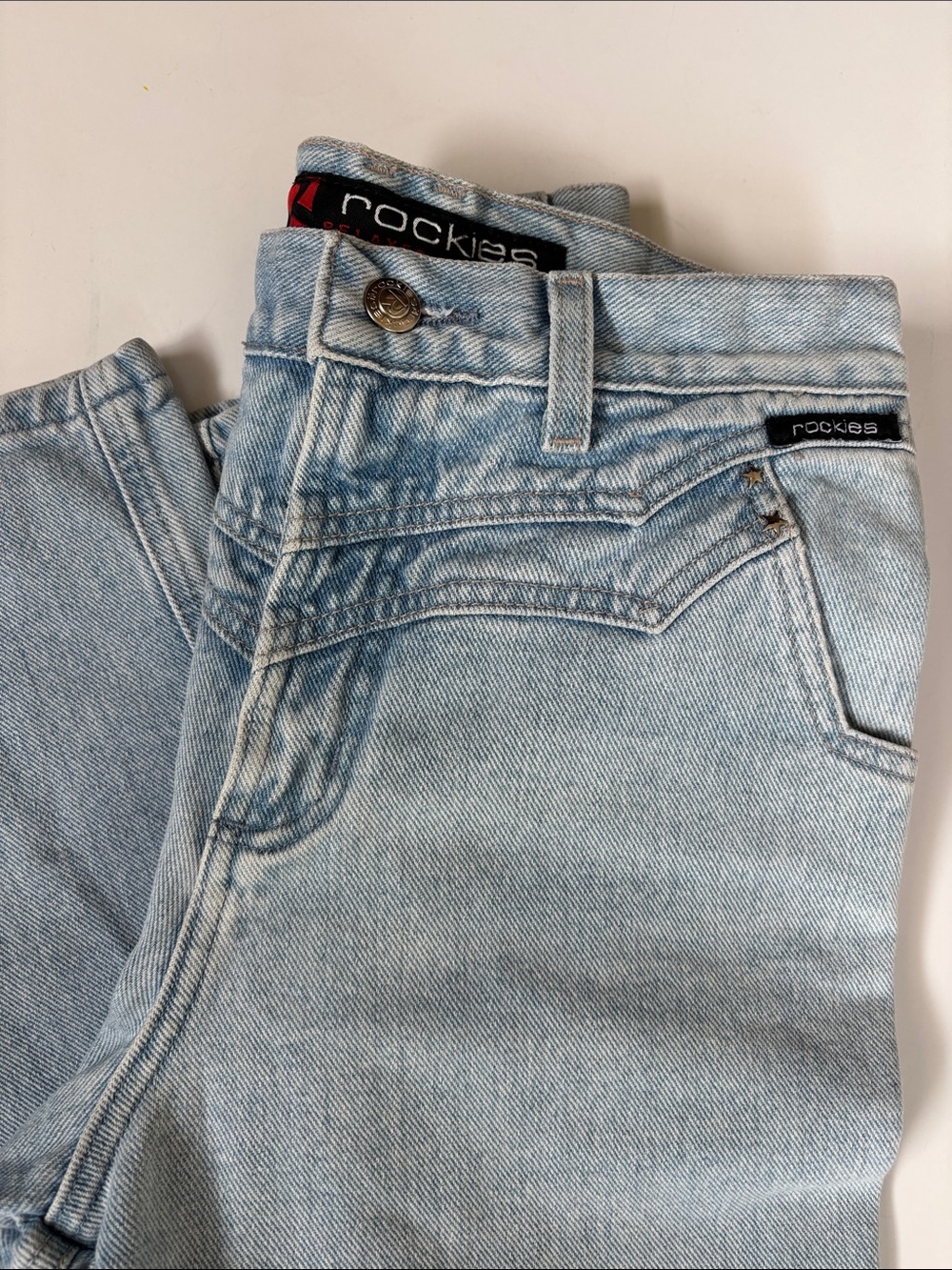 Rockies Rocky Mtn Relax Long Rise Jeans Vintage Western Star L Inseam Women 7/8